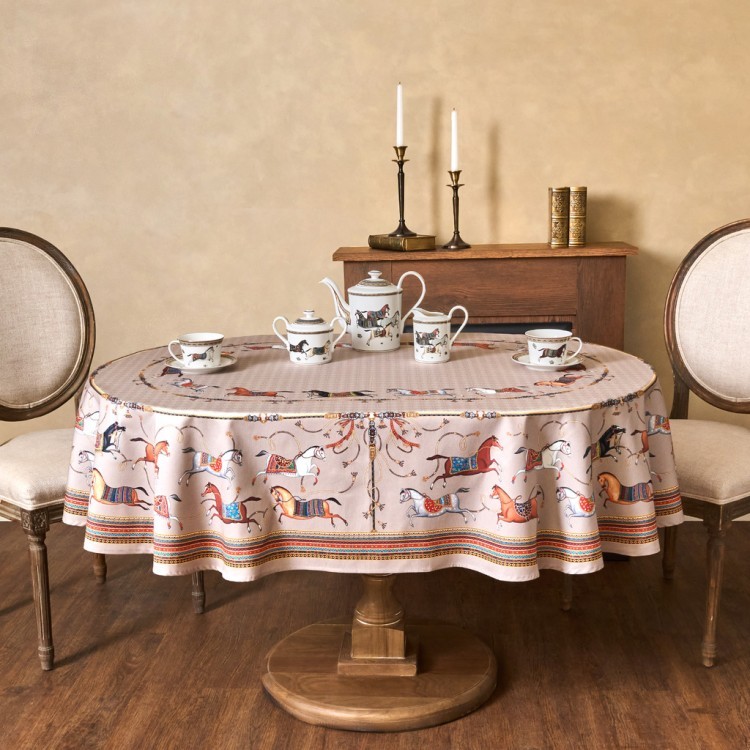 Скатерть овальная "passage"140х180см ,капучино, 100% хлопок,твил, пропитка Lefard (850-760-4)