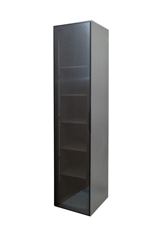 GD-10014-6 Шкаф Alto пенал c полками,цвет серый Кобальт, дверце стекло(тонир) 50*57*228.5см (TT-00014653)