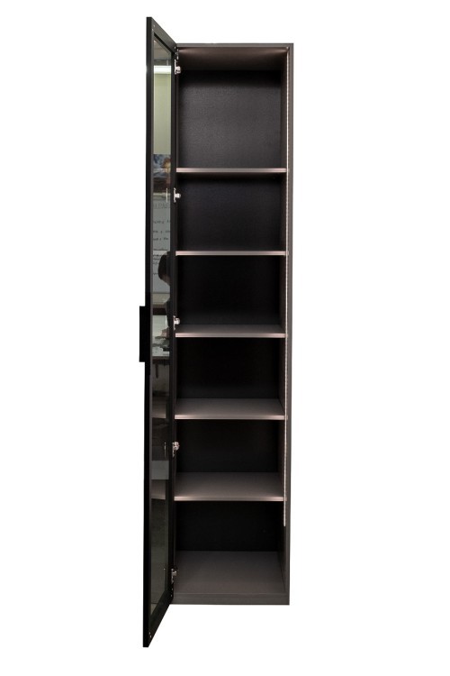 GD-10014-6 Шкаф Alto пенал c полками,цвет серый Кобальт, дверце стекло(тонир) 50*57*228.5см (TT-00014653)