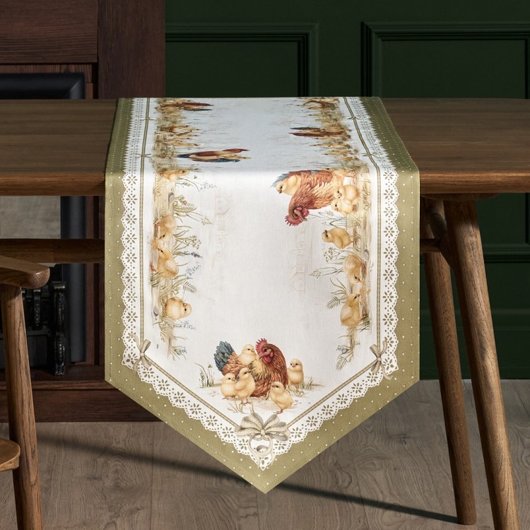 Дорожка "золотая курочка" 45х215см, 100% хлопок, твил Lefard (850-767-31)