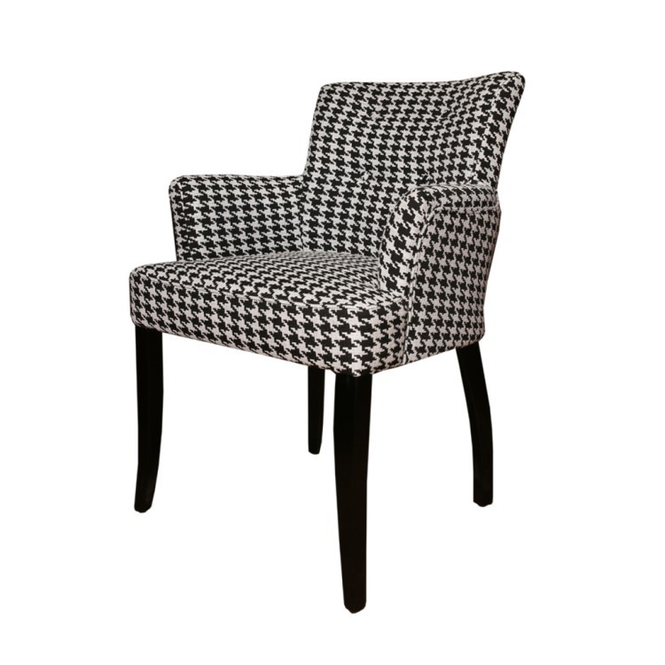 Полукресло Кравли DC0252B-1D/ZUCCA-99, Массив каучукового дерева, лен, black/white, ROOMERS FURNITURE Полукресло Кравли DC0252B-1D/ZUCCA-99, Массив каучукового дерева, лен, black/white, ROOMERS FURNITURE