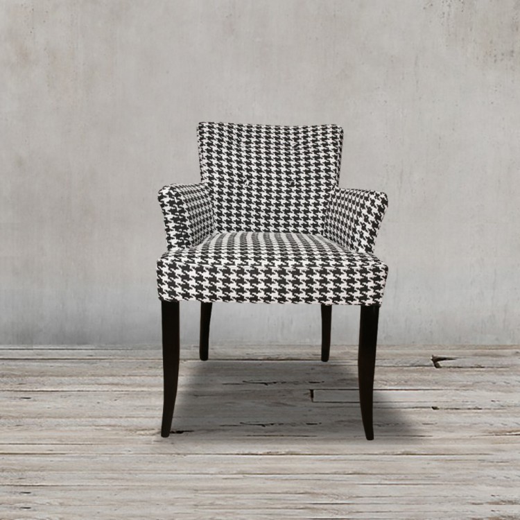 Полукресло Кравли DC0252B-1D/ZUCCA-99, Массив каучукового дерева, лен, black/white, ROOMERS FURNITURE Полукресло Кравли DC0252B-1D/ZUCCA-99, Массив каучукового дерева, лен, black/white, ROOMERS FURNITURE