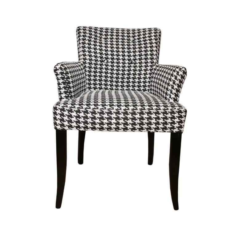 Полукресло Кравли DC0252B-1D/ZUCCA-99, Массив каучукового дерева, лен, black/white, ROOMERS FURNITURE Полукресло Кравли DC0252B-1D/ZUCCA-99, Массив каучукового дерева, лен, black/white, ROOMERS FURNITURE