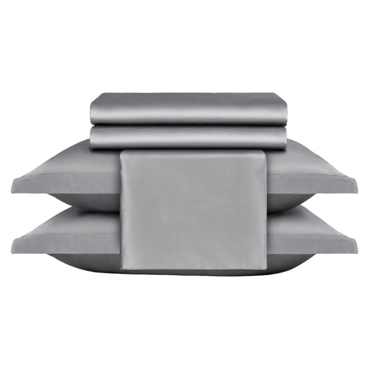 Кпб, евро, "solid" серый, сатин, хлопок 100%, подод.200х220-1шт, пр.240х240-1шт, нав.50х70-2шт Lefard (989-001-17)
