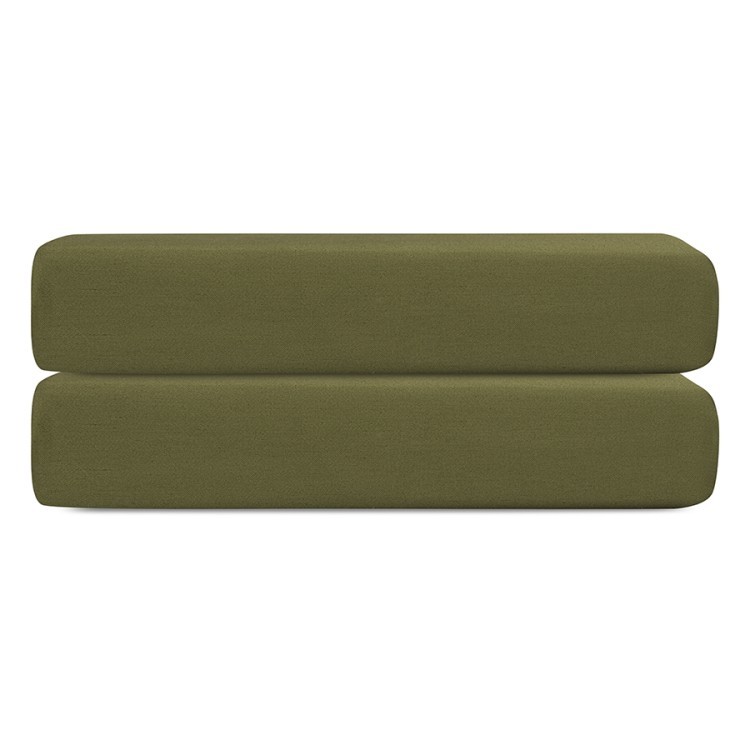 Простыня на резинке из сатина из коллекции meditation, olive, 180х200х30 см (77758)