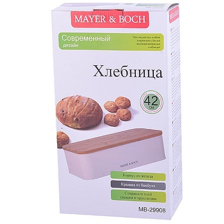 Хлебница 42х23х12,5см.сталь/бамбук МВ (29908) Хлебница 42х23х12,5см.сталь/бамбук МВ (29908)