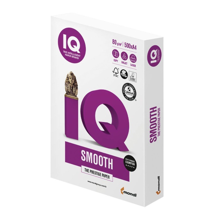 Бумага для цветной печати IQ Smooth А4, 80 г/м2, 500 листов (65625)