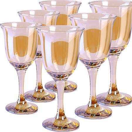 Набор 6-ти бокалов д/вина Золотистый мёд 240 мл (ME863-05) Набор 6-ти бокалов д/вина Золотистый мёд 240 мл (ME863-05)