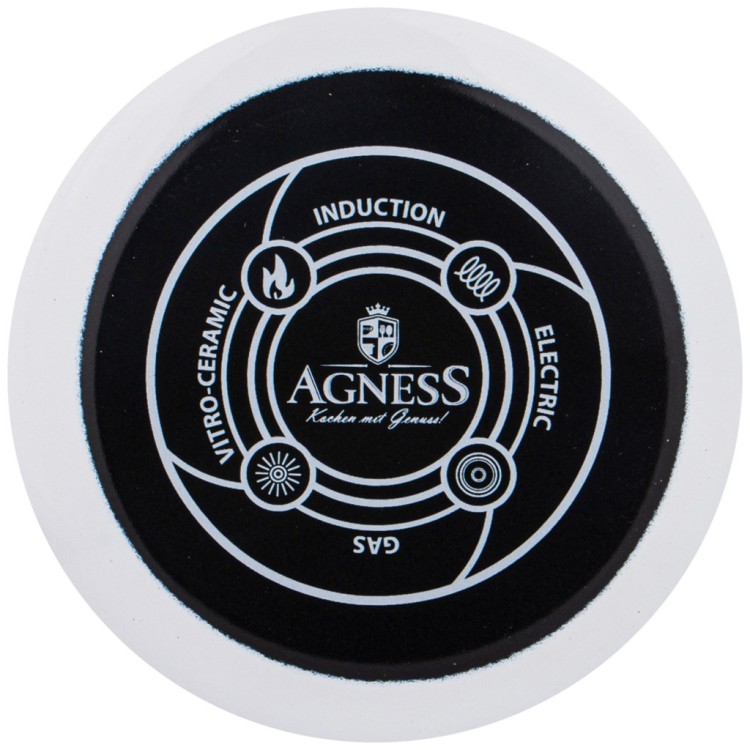 Кастрюля agness эмалированная с эмалирован. и пластиковой крышками, серия гуси, 0,9л диа. 14см Agness (951-038)