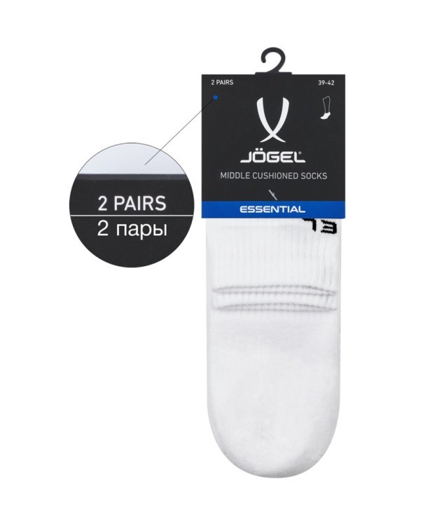Носки средние JOGEL ESSENTIAL Mid Cushioned Socks, белый, 2 пары (2115686)