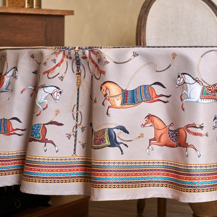 Скатерть круглая "passage" 190см ,капучино, 100% хлопок,твил,пропитка Lefard (850-760-25)