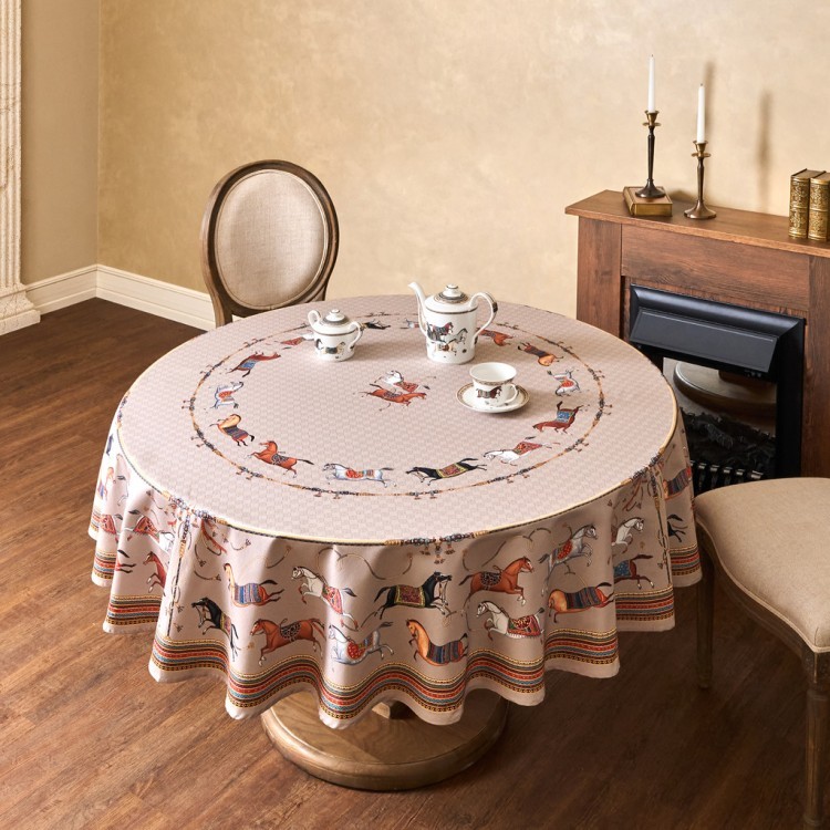 Скатерть круглая "passage" 190см ,капучино, 100% хлопок,твил,пропитка Lefard (850-760-25)