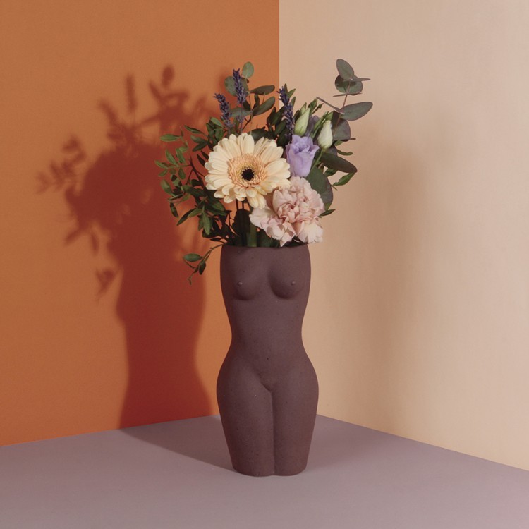 Ваза для цветов body, black, 23 см (76240)