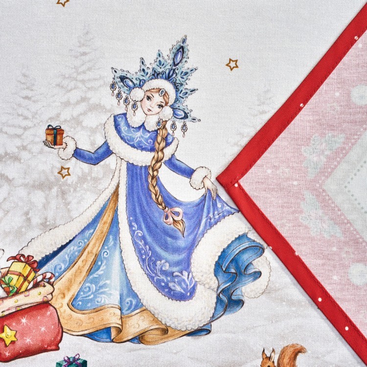 Дорожка "с новым годом "45х300см ,красный, 100% хлопок,твил пропитка Lefard (850-763-32)