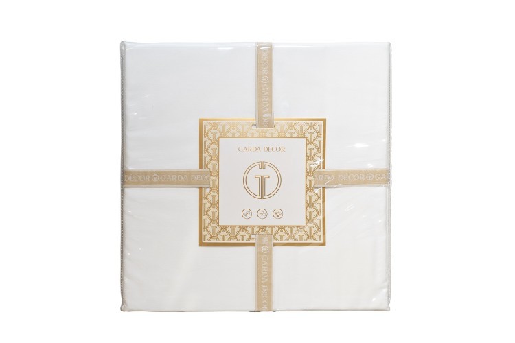 Простыня на резинке тенсель белая 160*200*30 (TT-00015793)