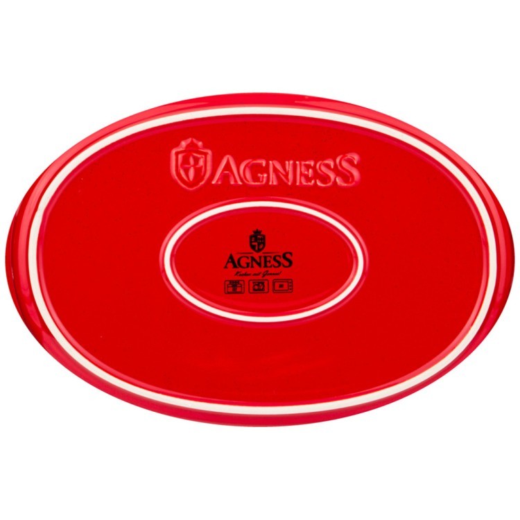 Блюдо для запекания agness "modern kitchen" овальное красное 2600 мл 37*23*8 см Agness (777-084)