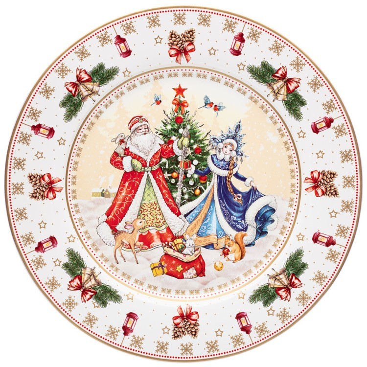 Тарелка обеденная lefard "дед мороз и снегурочка" 27 см Lefard (85-1712)
