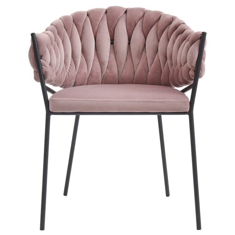 Кресло lind, велюр, розовое (76841)