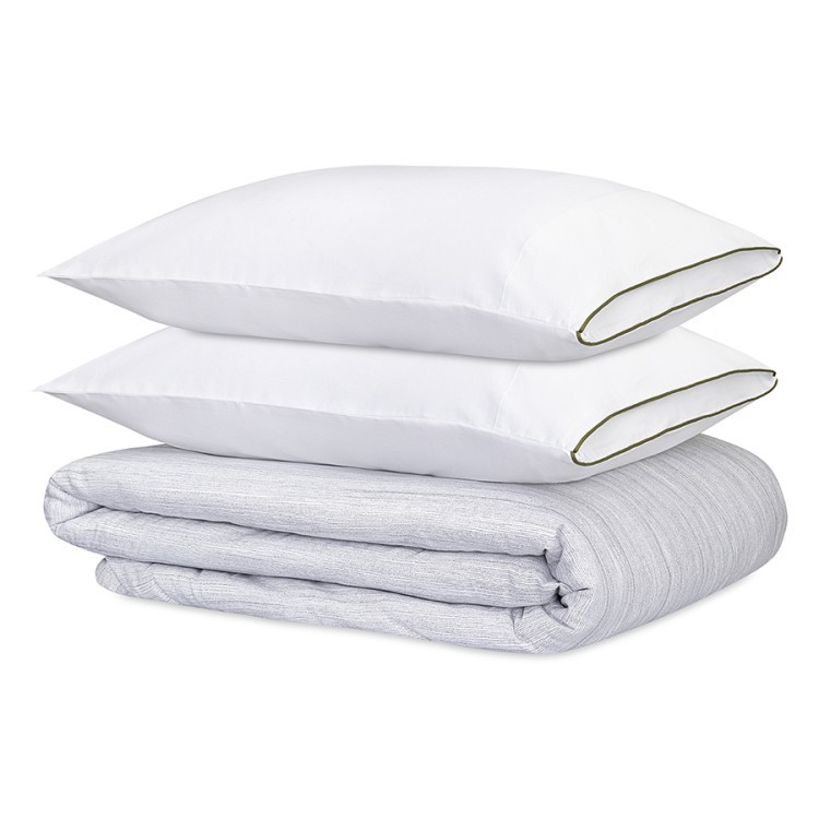 Комплект постельного белья из сатина из коллекции meditation, olive, 150х200 см (77725)