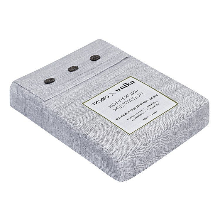 Комплект постельного белья из сатина из коллекции meditation, olive, 150х200 см (77725)