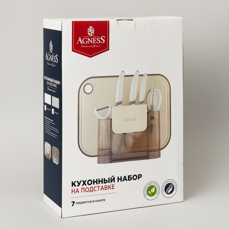 Набор кухонных предметов 7шт цвет айвори Agness (671-029) Набор кухонных предметов 7шт цвет айвори Agness (671-029)