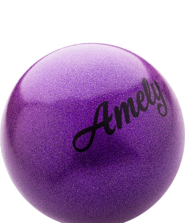 Мяч для художественной гимнастики AGB-103 15 см, фиолетовый, с насыщенными блестками (445602)