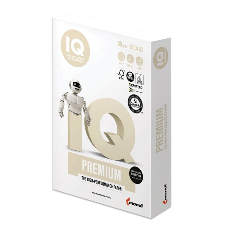 Бумага для цветной печати IQ Premium А3, 80 г/м2, 500 листов (65626)