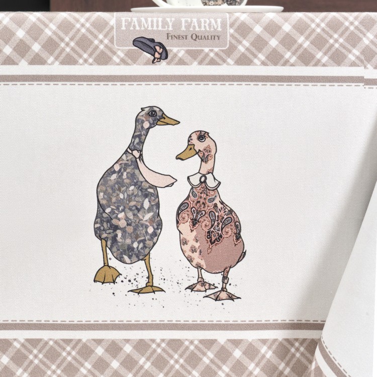 Скатерть "family farm" 140х180см ,100% хлопок, клетка ,твил, пропитка Lefard (850-748-2)