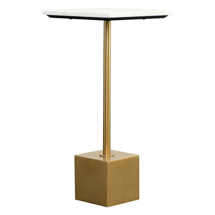 Столик приставной svein, 30х30 см, мрамор/золотой (76230)