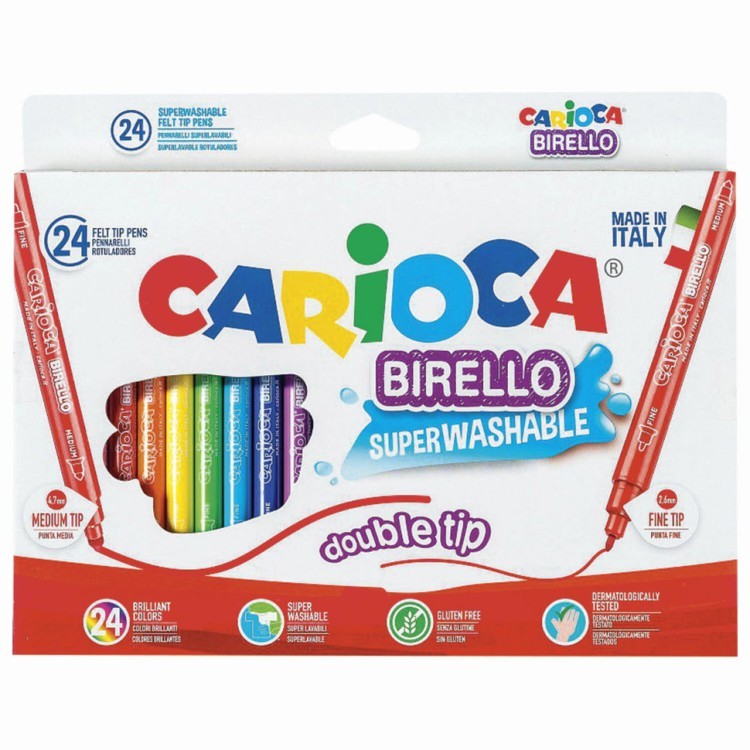 Фломастеры суперсмываемые двухсторонние Carioca Birello 24 цвета 41521/151913 (2) (66546)