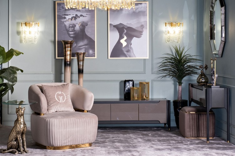 Кресло Glarus, велюр серый 90*88*86см (TT-00009826)