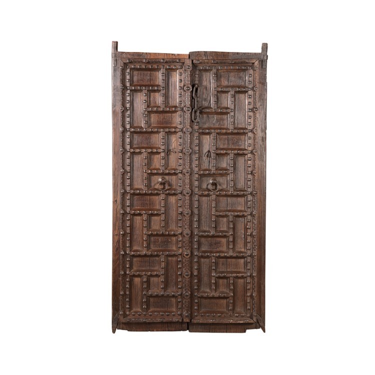 Дверь декоративная XIX век, Индия PR46442, Массив манго, natural, ROOMERS ANTIQUE