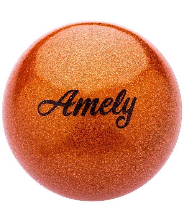 Мяч для художественной гимнастики AGB-103 19 см, оранжевый, с насыщенными блестками (445603)