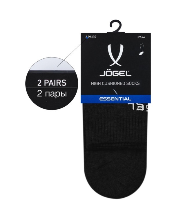 Носки высокие JOGEL ESSENTIAL High Cushioned Socks, черный, 2 пары (1759225)
