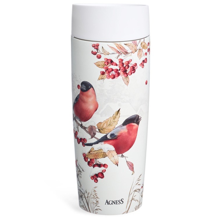 Термокружка agness  "снегири" 360мл, колба нерж.сталь 18/10 Agness (709-123) Термокружка agness  "снегири" 360мл, колба нерж.сталь 18/10 Agness (709-123)
