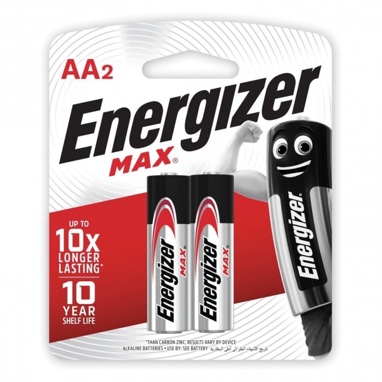 Батарейки алкалиновые Energizer Max LR06 (AA) 2 шт E300157000 (76369)