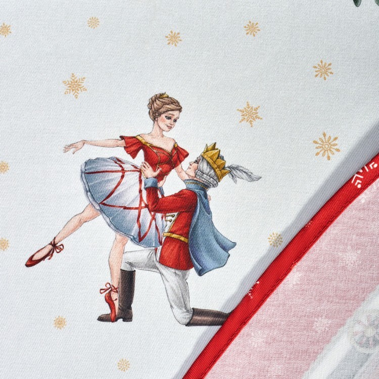 Скатерть  овальная  "щелкунчик" ,140х180см ,красный, 100% хлопок ,твил Lefard (850-762-4)