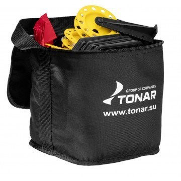 Набор жерлиц оснащенных 10 шт Тонар ЖЗО-03 в сумке, подставка 210, катушка 85 мм (70110)