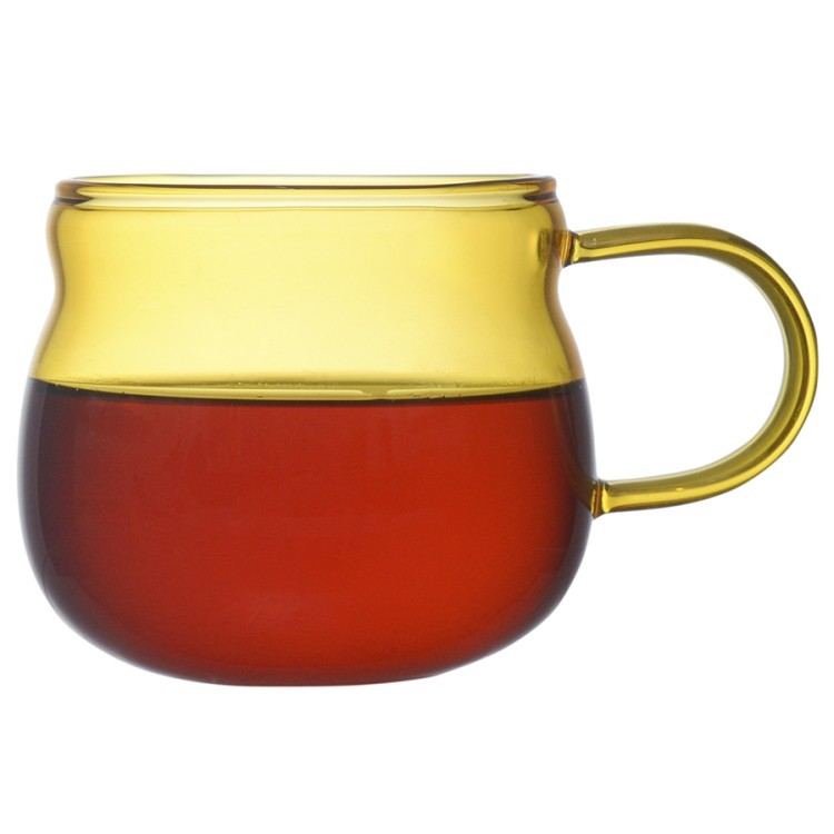 Чайник стеклянный с двумя чашками, 1,2 л, желтый (74358)