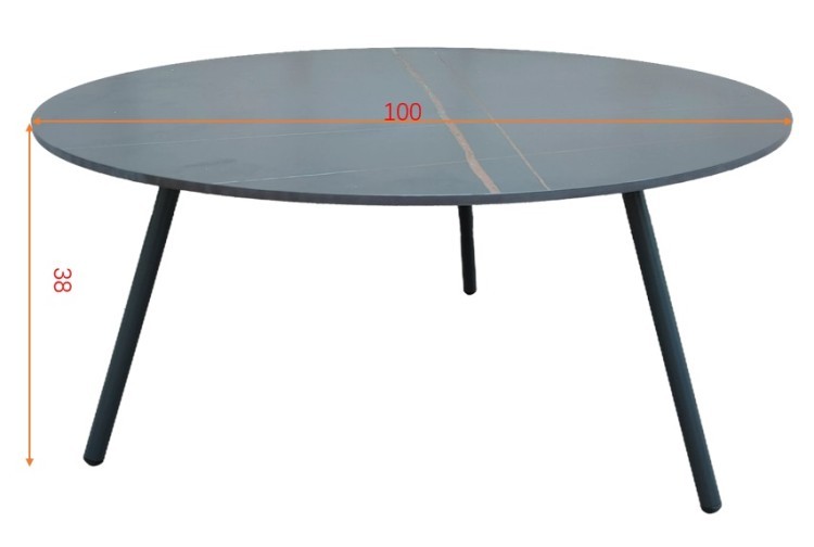 Стол кофейный "EMBRACE" уличный черный d100*38см (TT-00012378)