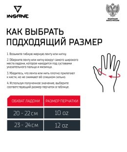 Перчатки боксерские INSANE RBF, синий, 12 oz (2127992)