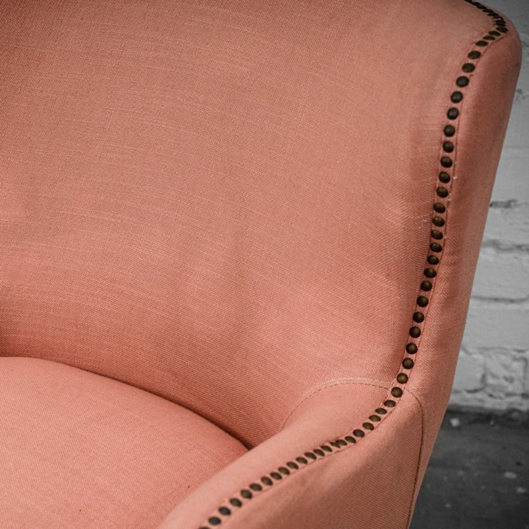 Полукресло Лори Lory/Boca 21, каркас дуб, обивка лен, pink, ROOMERS FURNITURE Полукресло Лори Lory/Boca 21, каркас дуб, обивка лен, pink, ROOMERS FURNITURE