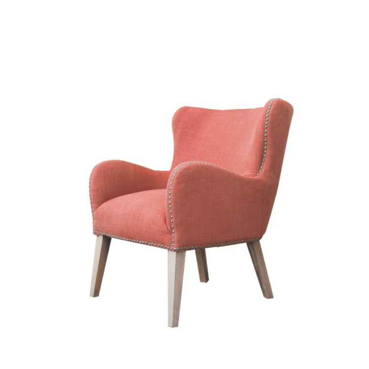 Полукресло Лори Lory/Boca 21, каркас дуб, обивка лен, pink, ROOMERS FURNITURE Полукресло Лори Lory/Boca 21, каркас дуб, обивка лен, pink, ROOMERS FURNITURE