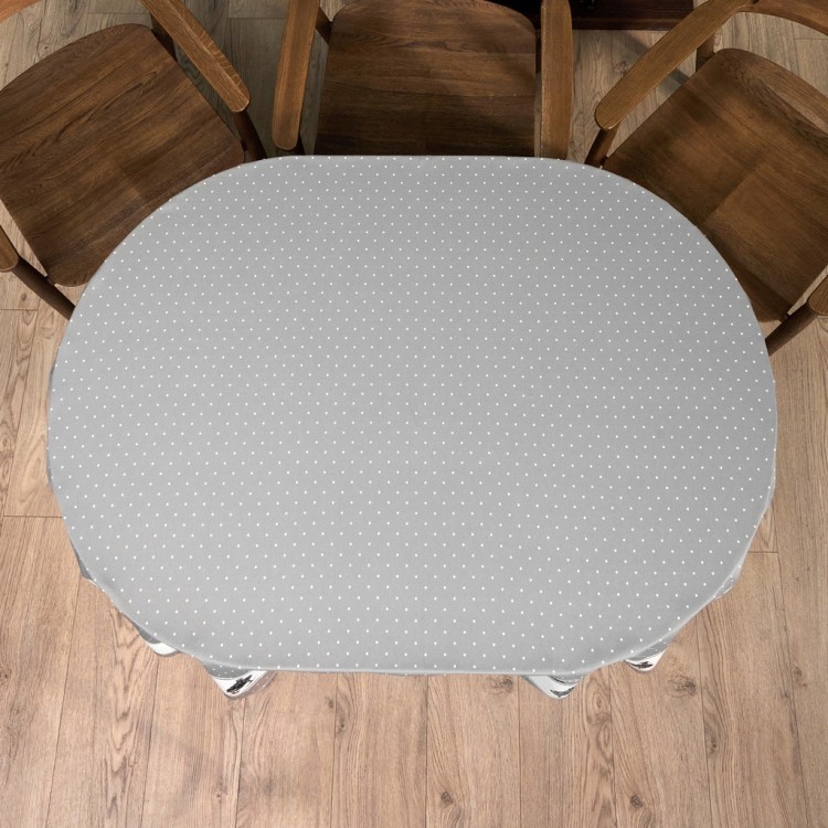 Скатерть овальная "family farm" серый,160х220см, 100% хлопок, твил с пропиткой Lefard (850-750-41)