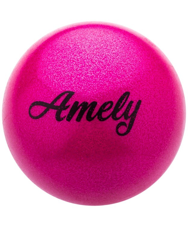 Мяч для художественной гимнастики AGB-103 19 см, розовый, с насыщенными блестками (445605)
