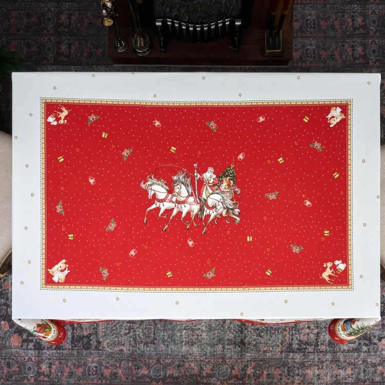 Скатерть "с новым годом" 140х180см, красный, 100% хлопок,твил пропитка Lefard (850-763-2)