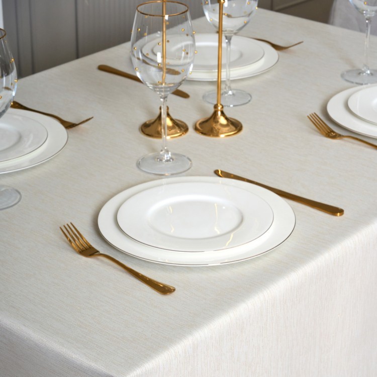 Скатерть  160х220 cm прямоугольная, "феерия. золото", цвет: бежевый, tm lefard, полиэстер 100% (кор= (986-003-21) 