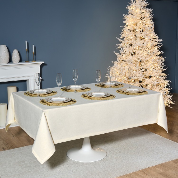 Скатерть  160х220 cm прямоугольная, "феерия. золото", цвет: бежевый, tm lefard, полиэстер 100% (кор= Lefard (986-003-21)