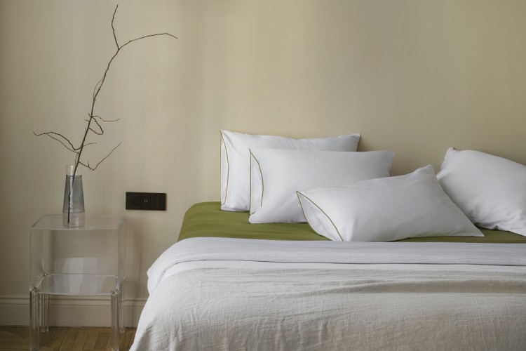 Простыня из сатина из коллекции meditation, olive, 240х270 см (77748)