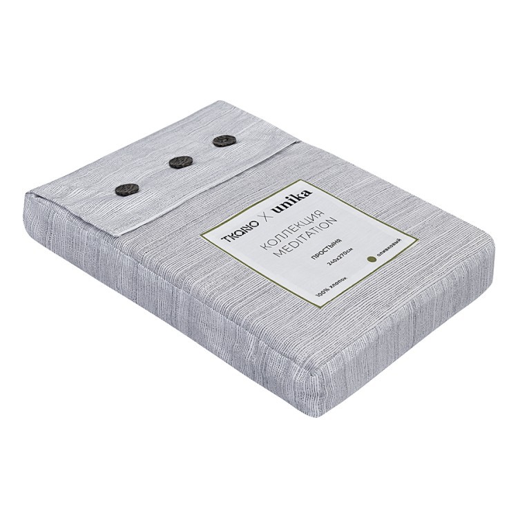 Простыня из сатина из коллекции meditation, olive, 240х270 см (77748)